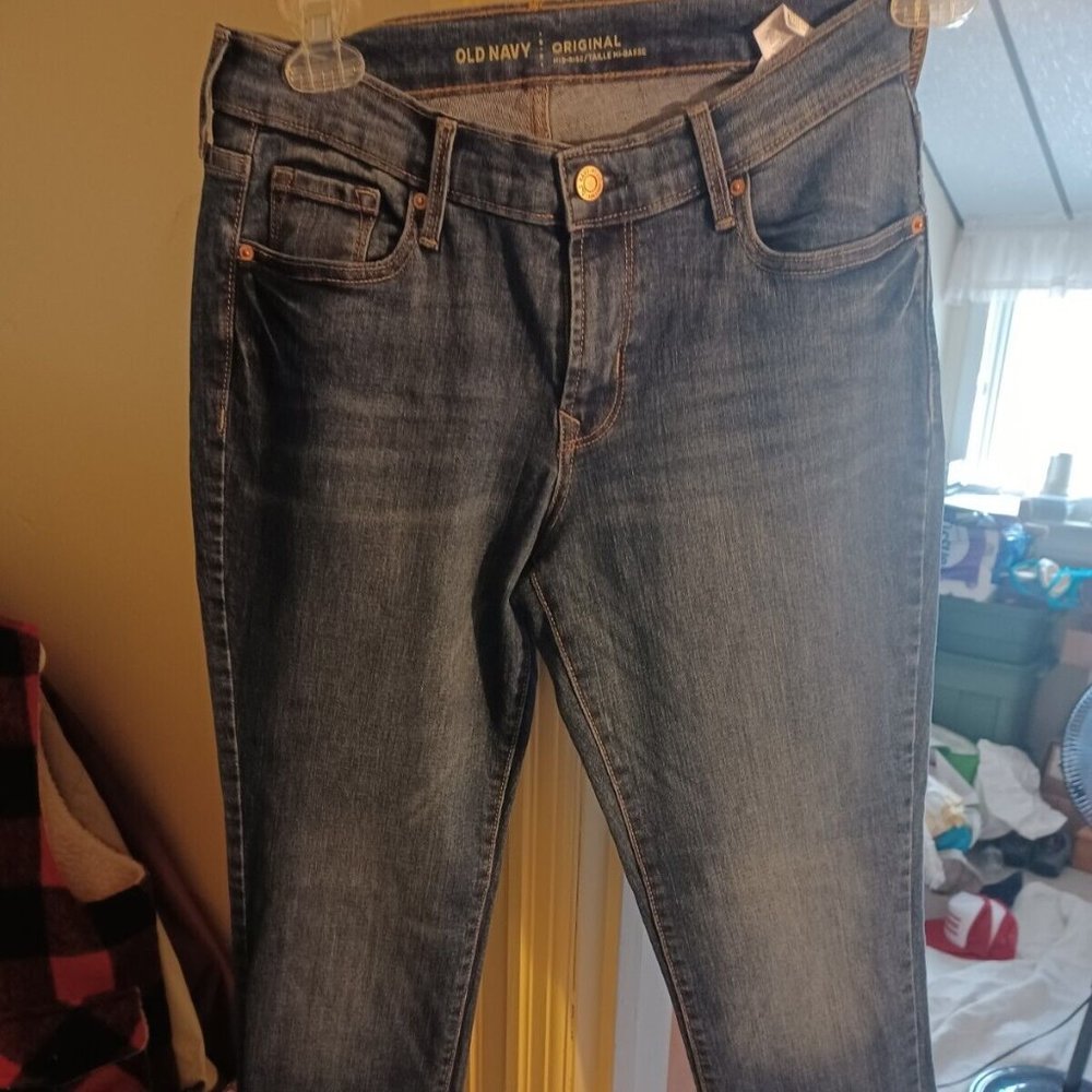 Old Navy Curvy Mid Rise Skinny Jeans Women's 4 Short Blue 5-Pocket 3B16